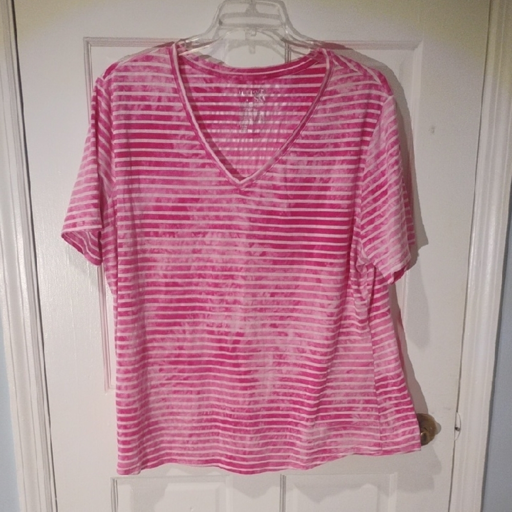 Sky Pink and Silver Striped Top